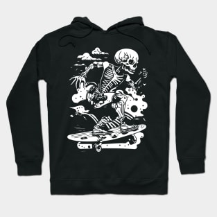 Skeleton on skateboard Hoodie